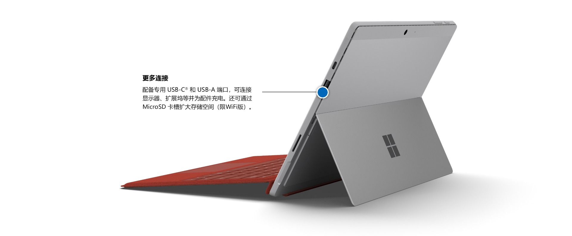 USB-C®、USB-A 和 MicroSD